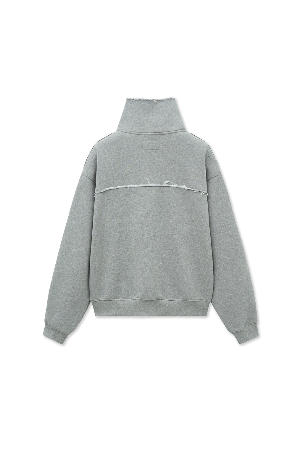 [matinkim] CUT OUT HALF ZIP SWEATSHIRT FOR WOMEN IN GREY