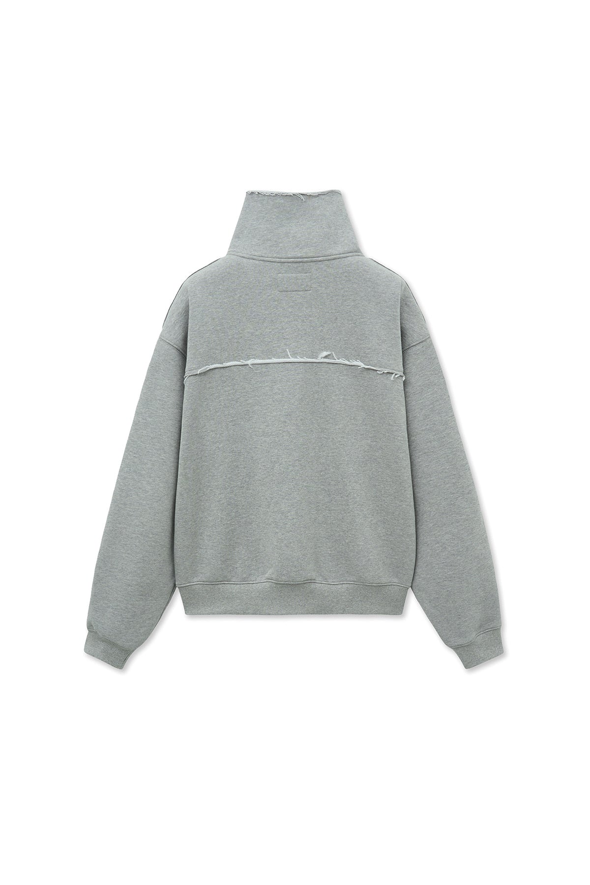 [matinkim] CUT OUT HALF ZIP SWEATSHIRT FOR WOMEN IN GREY
