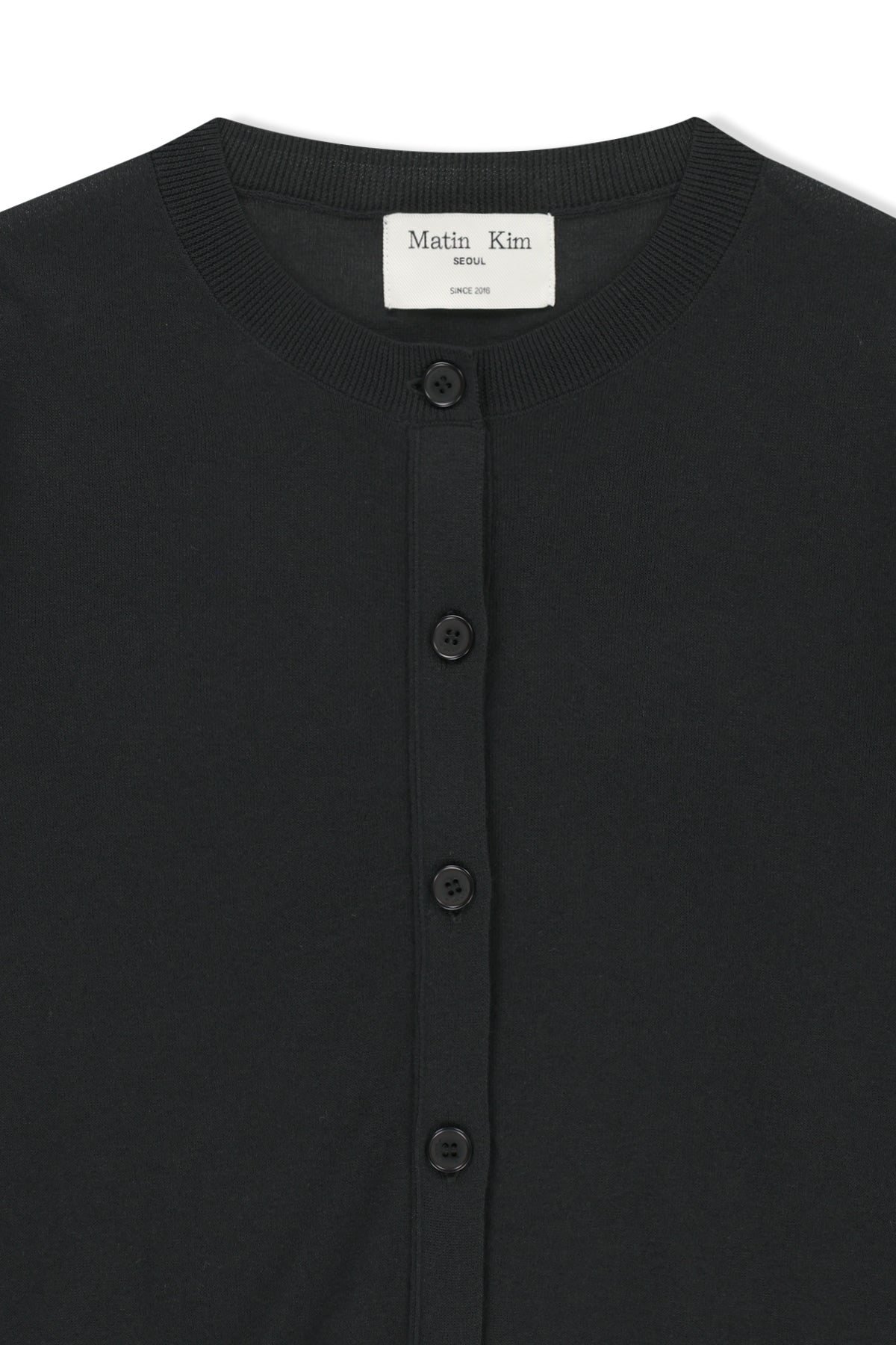 [matinkim] Back Logo Sheer Cardigan For Women IN Black