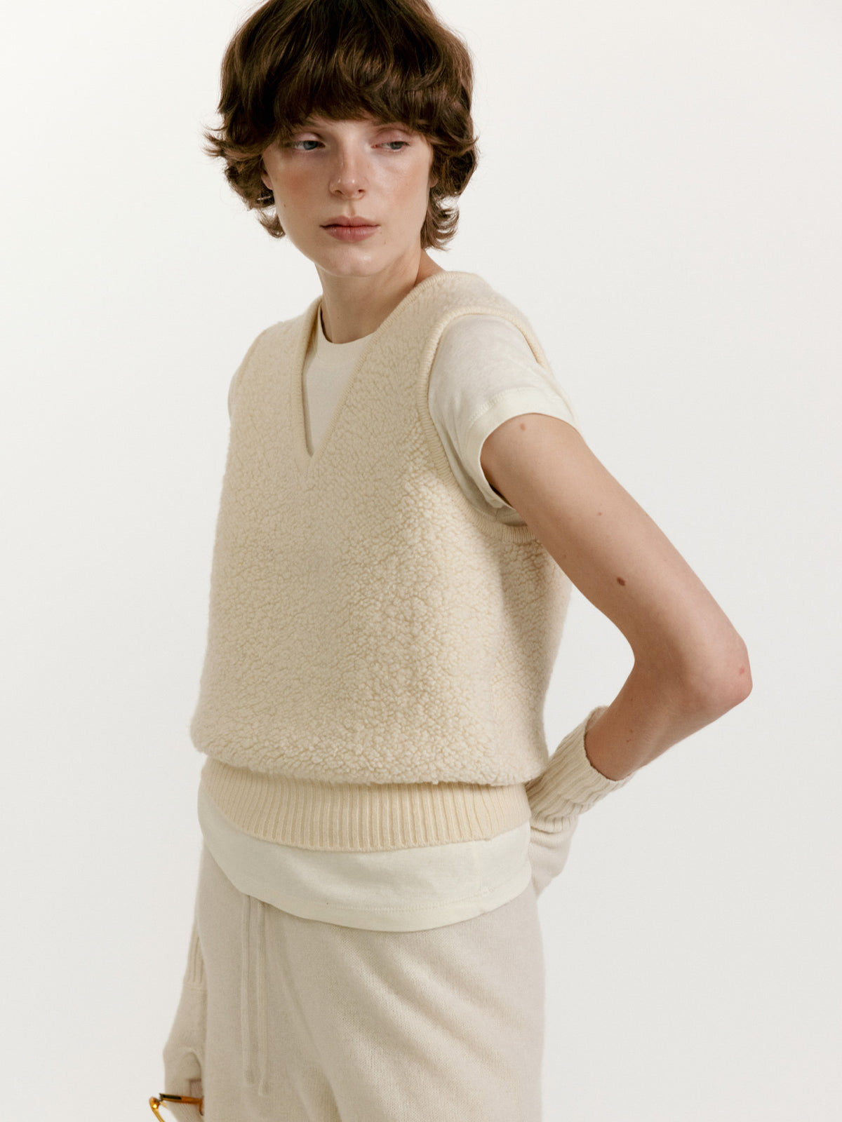 Nothing Written Lett boucle vest (Ivory)