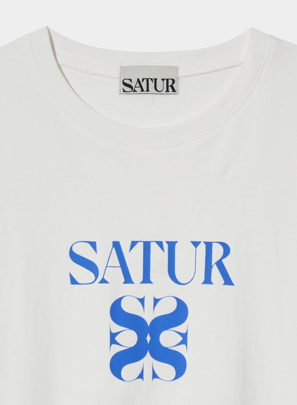 [satur] (W) Classic Logo T-Shirt - White Blue