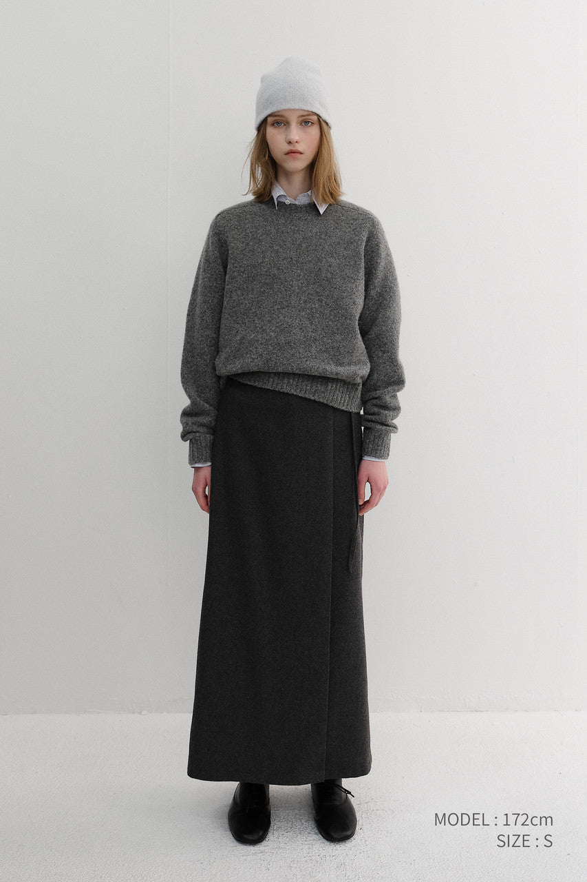 Dunst Unisex Shaggy Dog Sweater Melange Grey