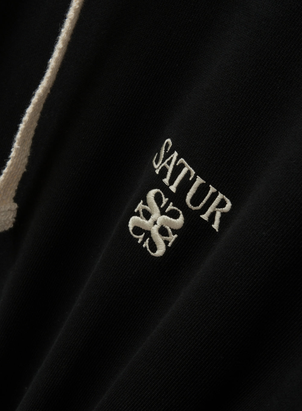 [satur] Apero Loose Fit Tuck Pocket Hoodie - Black