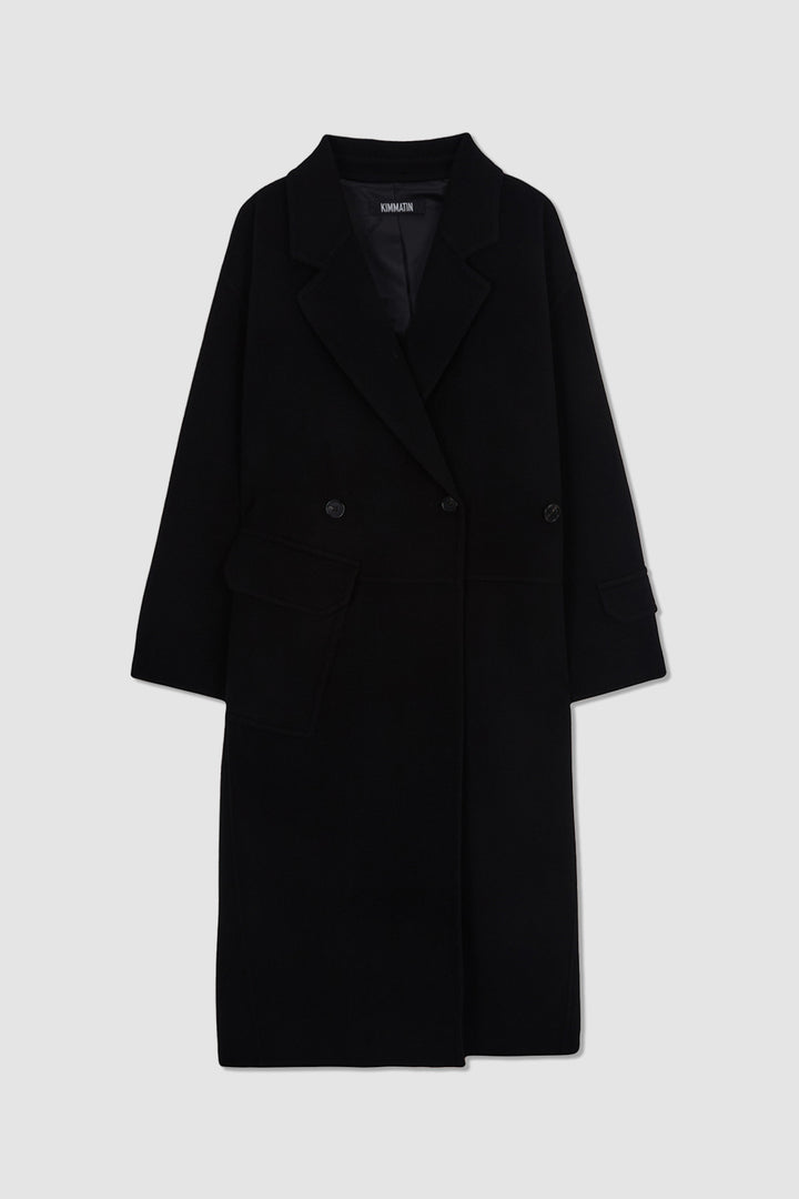 Matinkim Hand Made Belted Double Wool Coat IN Black