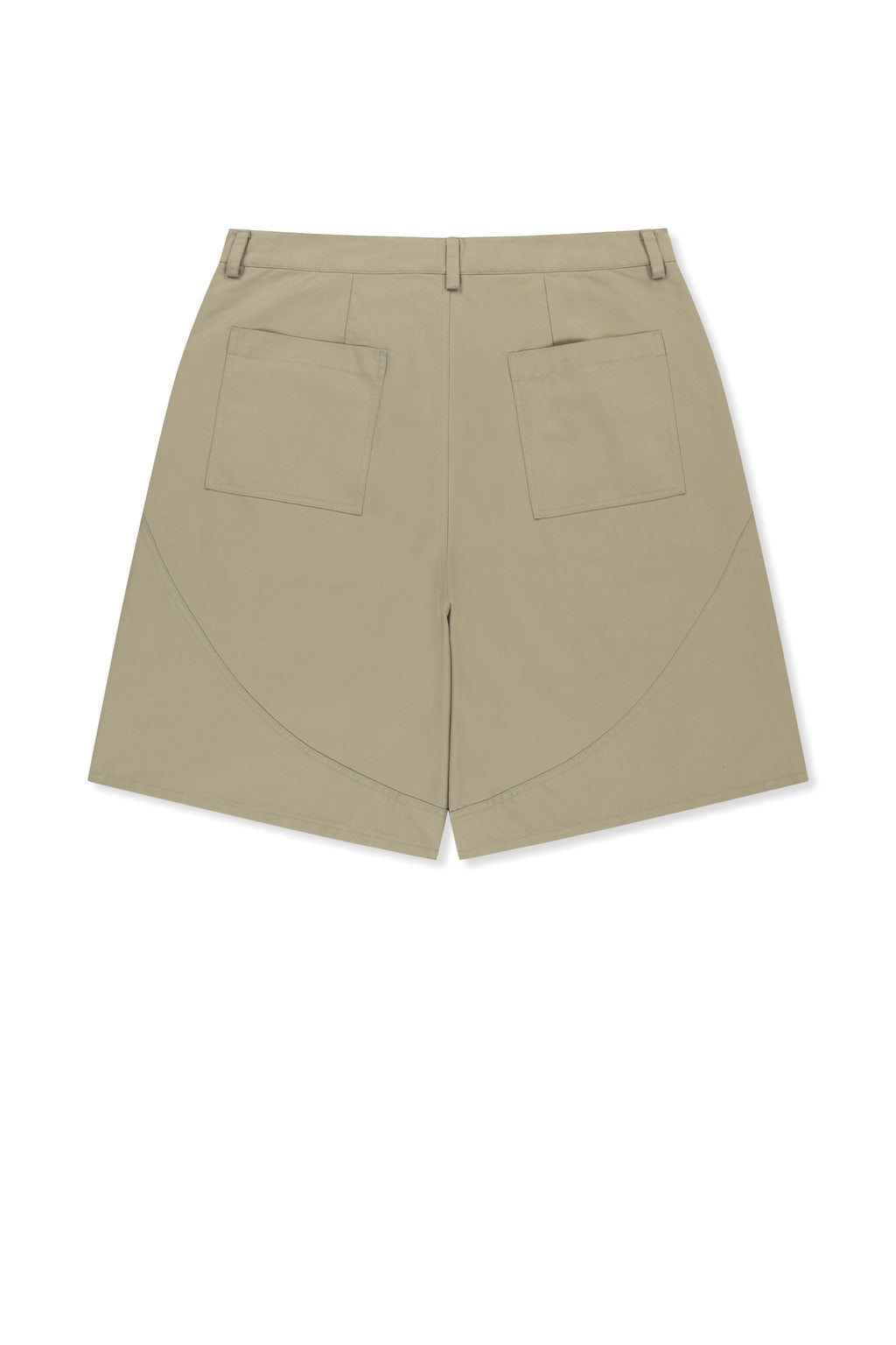 Matinkim Curved Seam Bermuda Pants For Men IN Beige