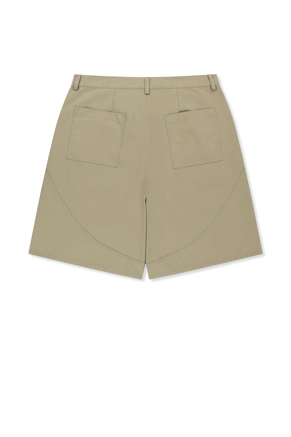 Matinkim Curved Seam Bermuda Pants For Men IN Beige