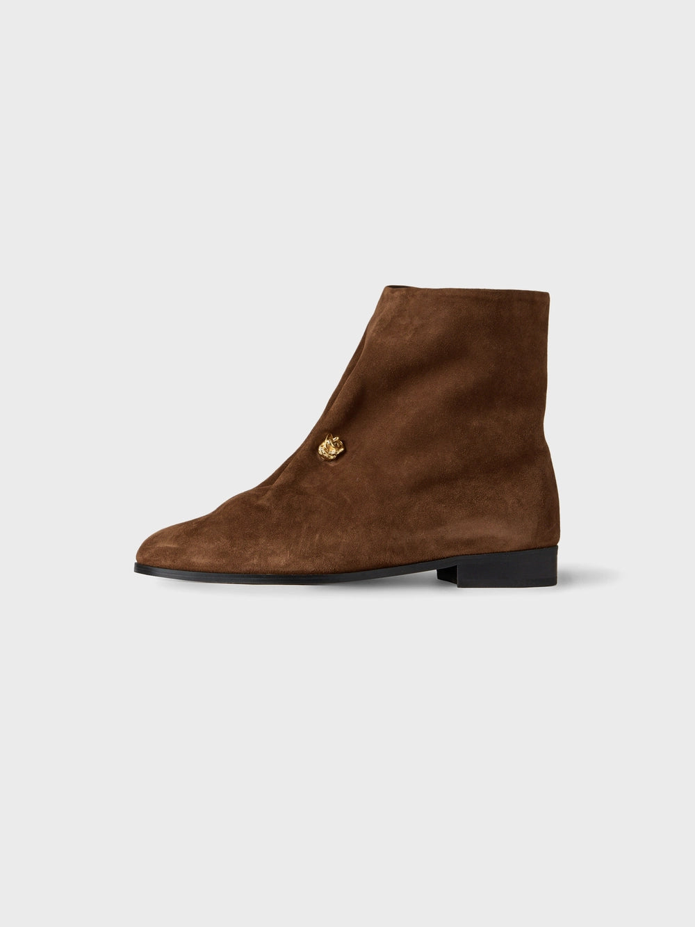 EENK Brooch Ankle Boots - Brown