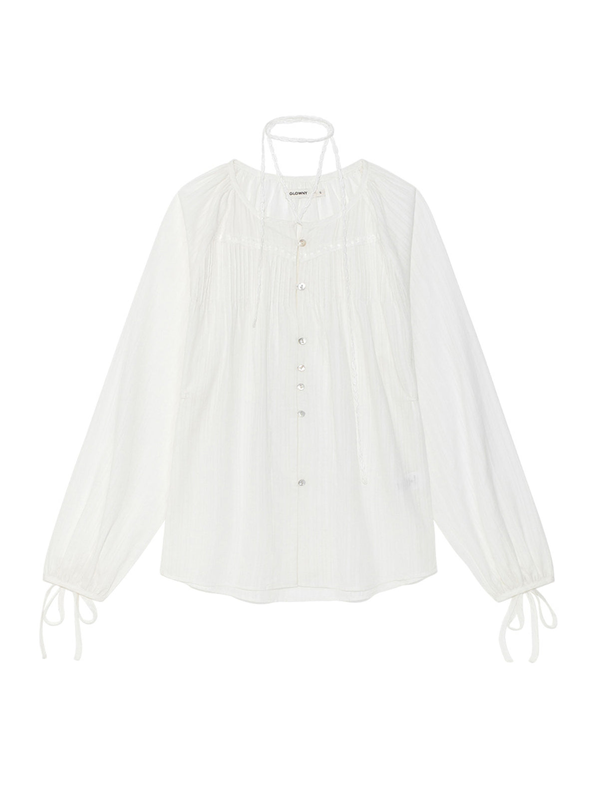 GLOWNY Misty Sheer Mini Skirt (White)