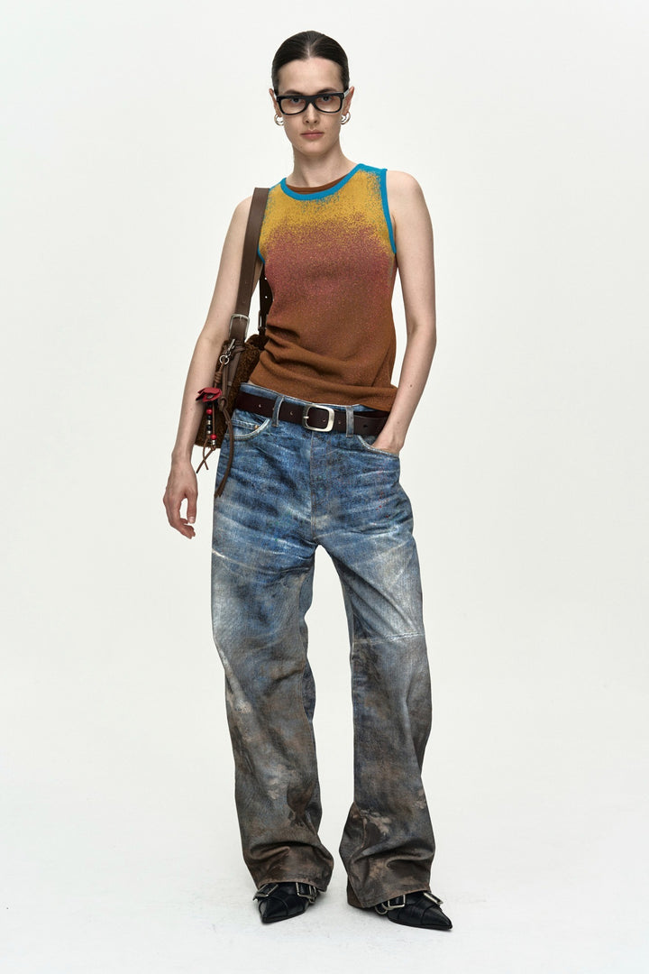 Andersson Bell Unisex Festival Mud Printed Jeans
