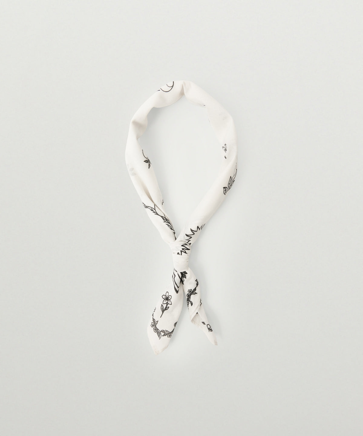 Satur Graphic Cotton Scarf - White