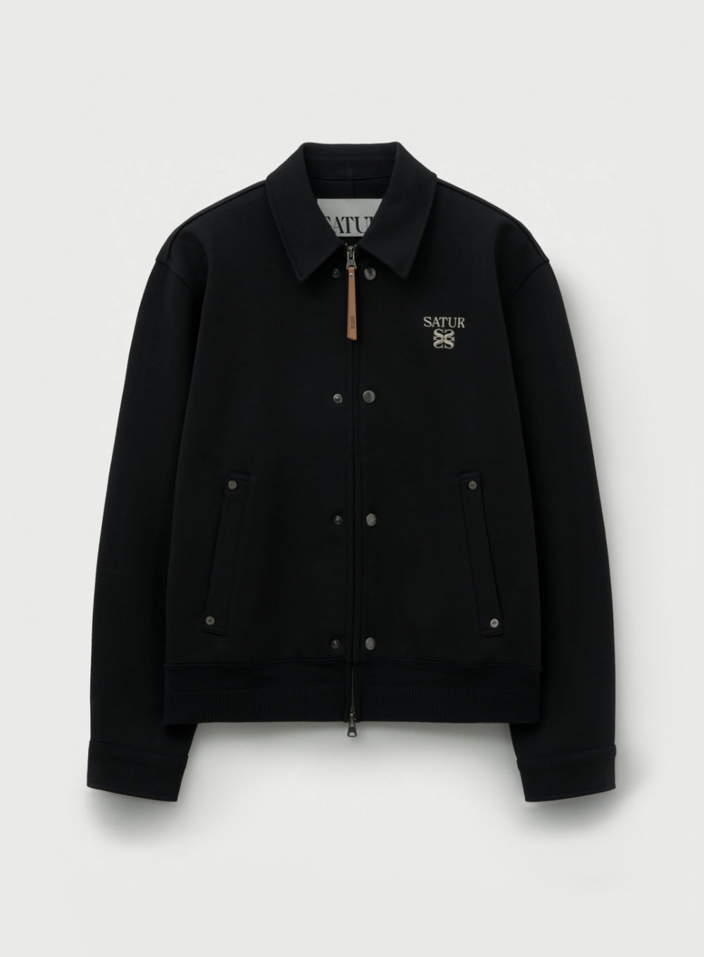 [satur] Teo Jersey Jacket - Black