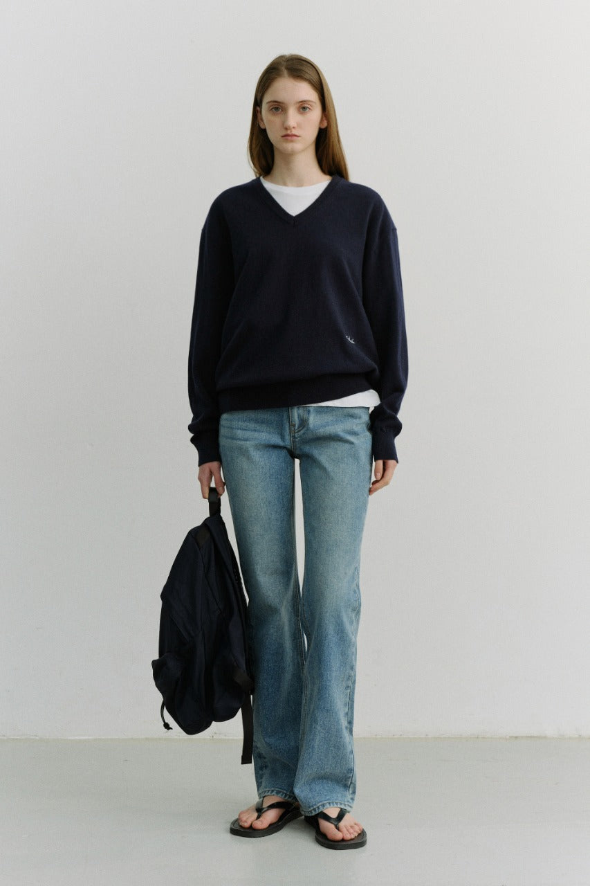 Dunst Essential Semi Boot-Cut Jeans Brushed Blue