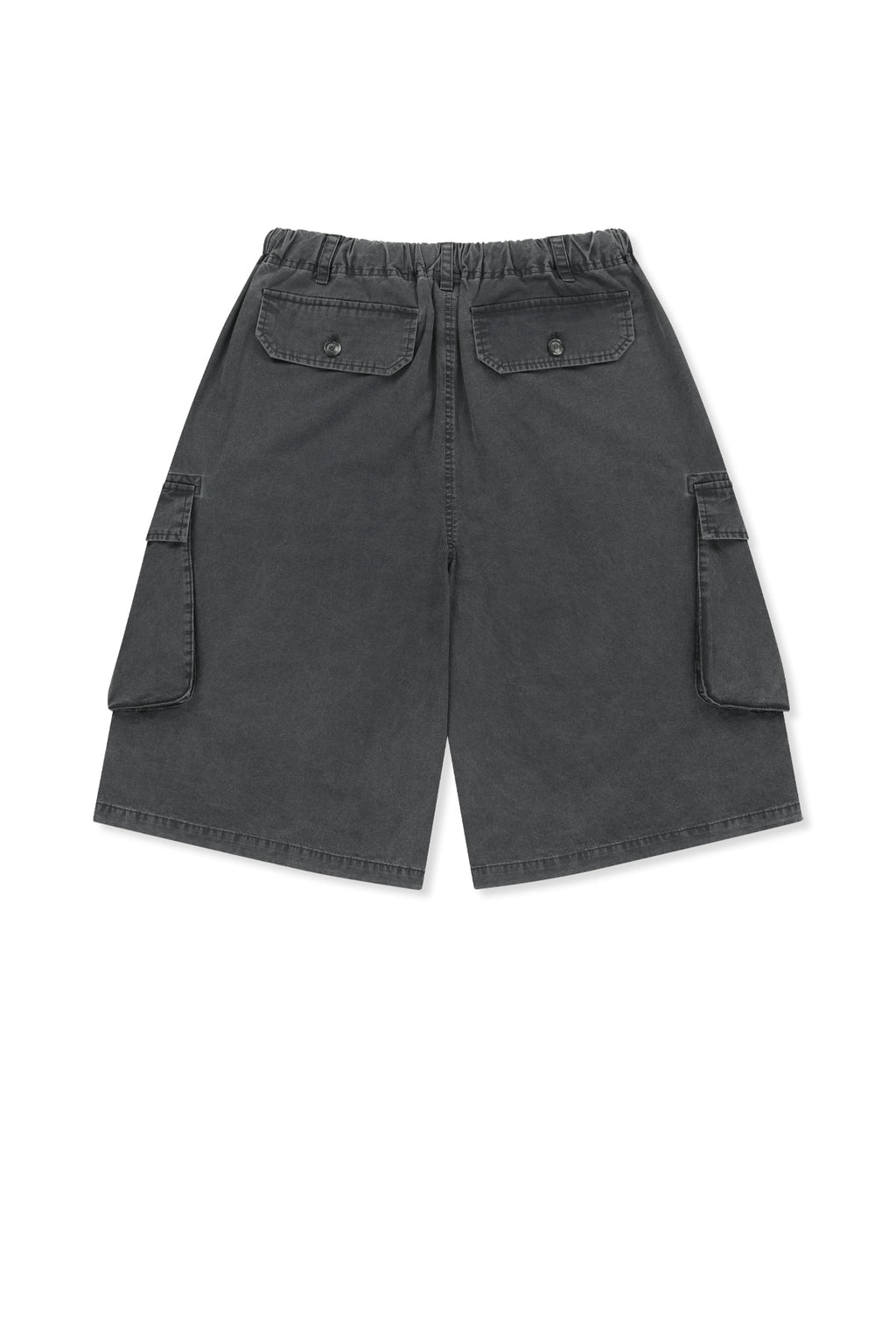 Matinkim Washed Cotton Patch Pocket Bermuda Pants IN Charcoal