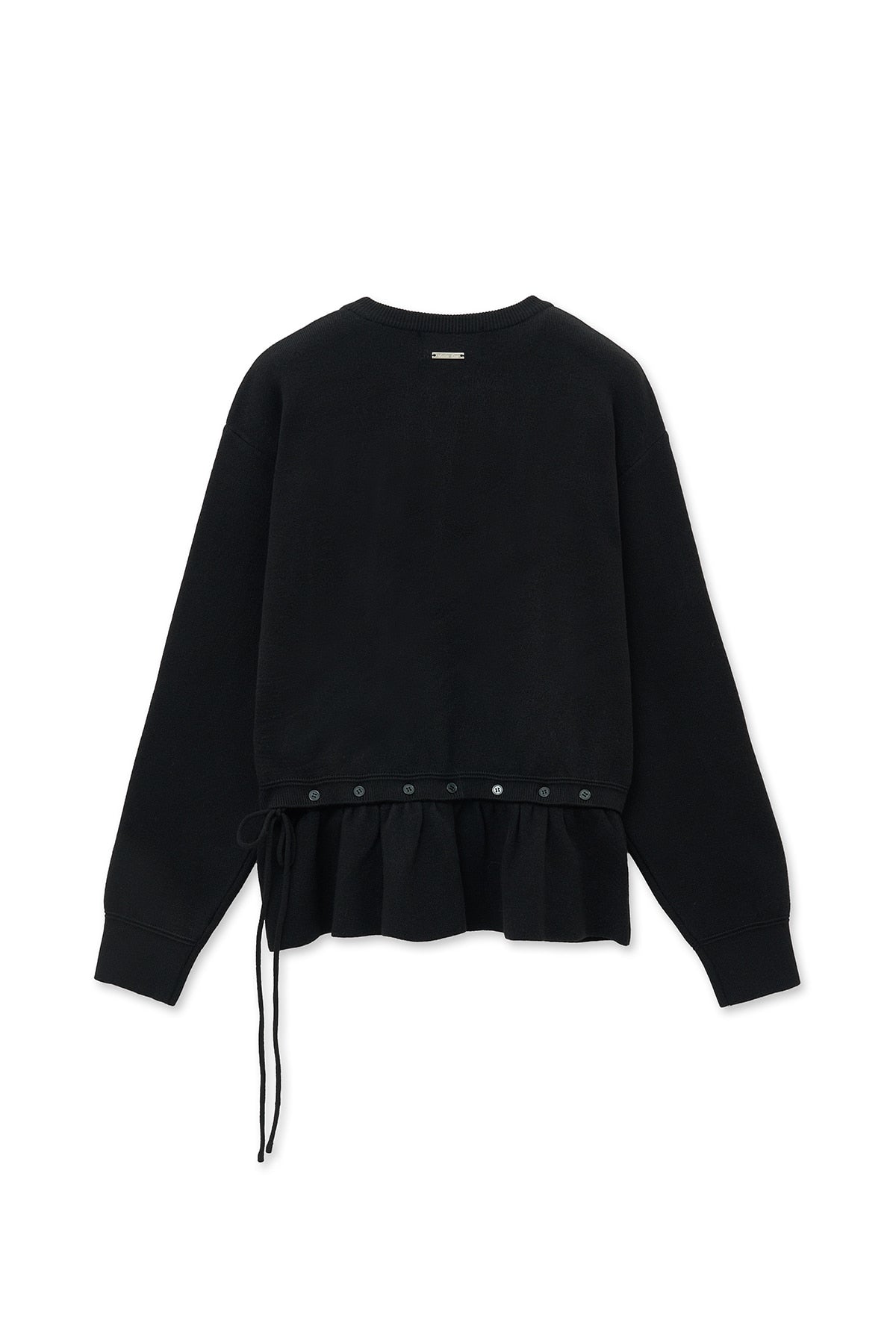 [matinkim] DETACHABLE SKIRT KNIT PULLOVER IN BLACK