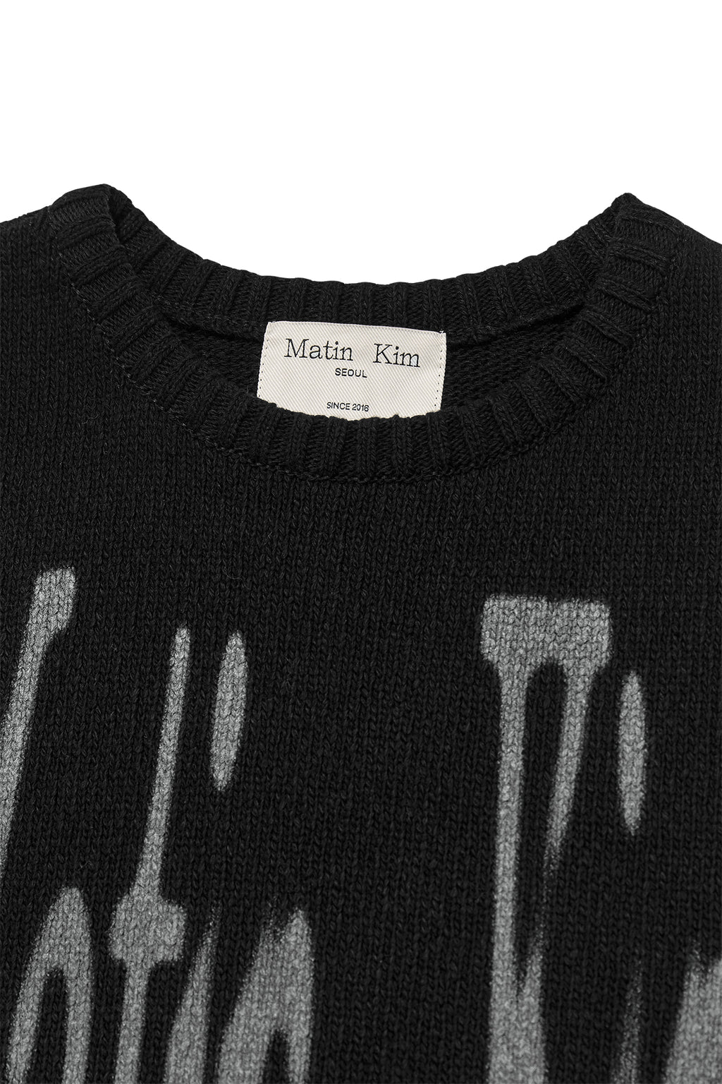 [matinkim] BIG LOGO PRINTING KNIT VEST IN BLACK