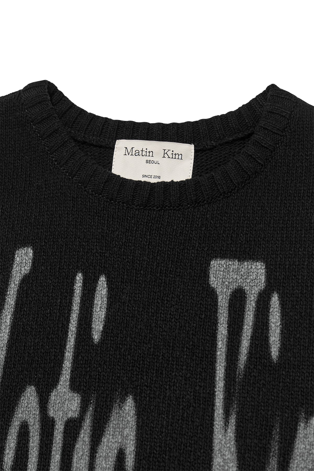 Matinkim Big Logo Printing Knit Vest IN Black