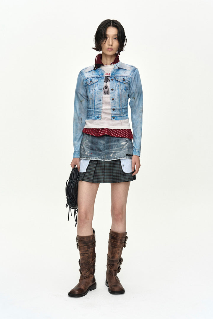 Andersson Bell Unisex Denim Jacketed Trompe-L’Oeil L/S T-Shirt