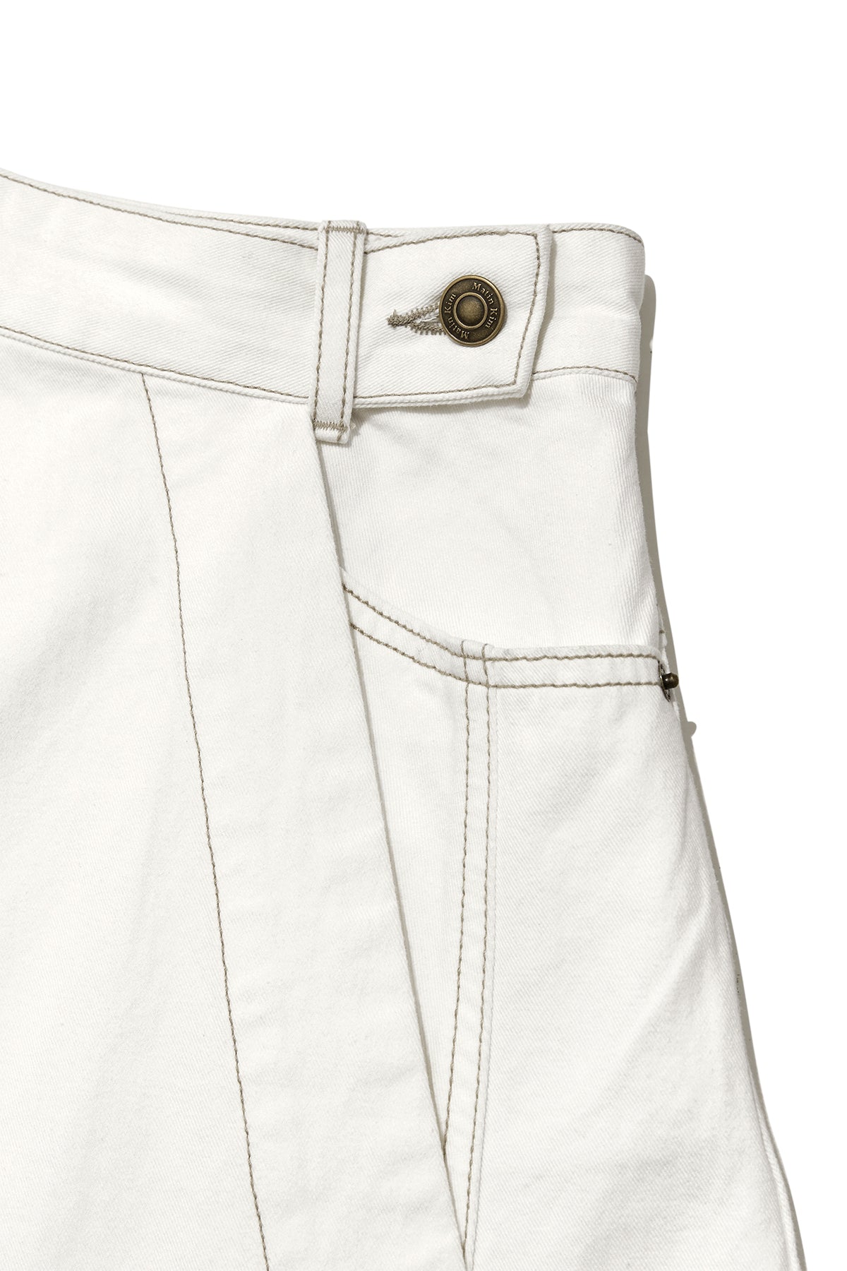 Matinkim Denim Mixed Flare Skirt IN Ivory
