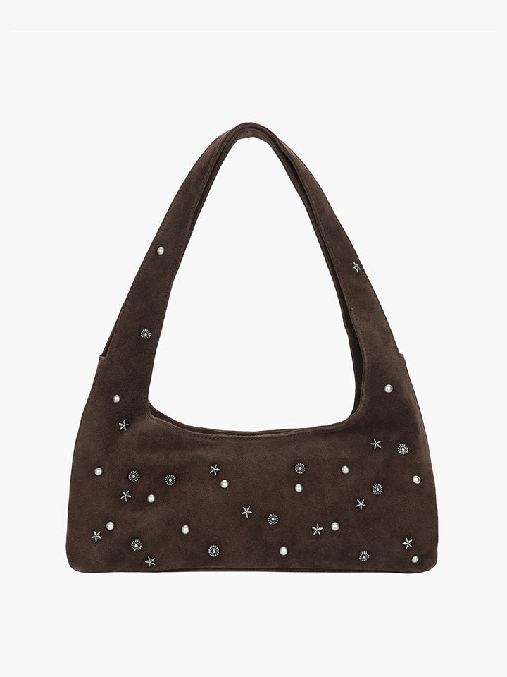 Margesherwood Halter Hobo choco brown studded suede