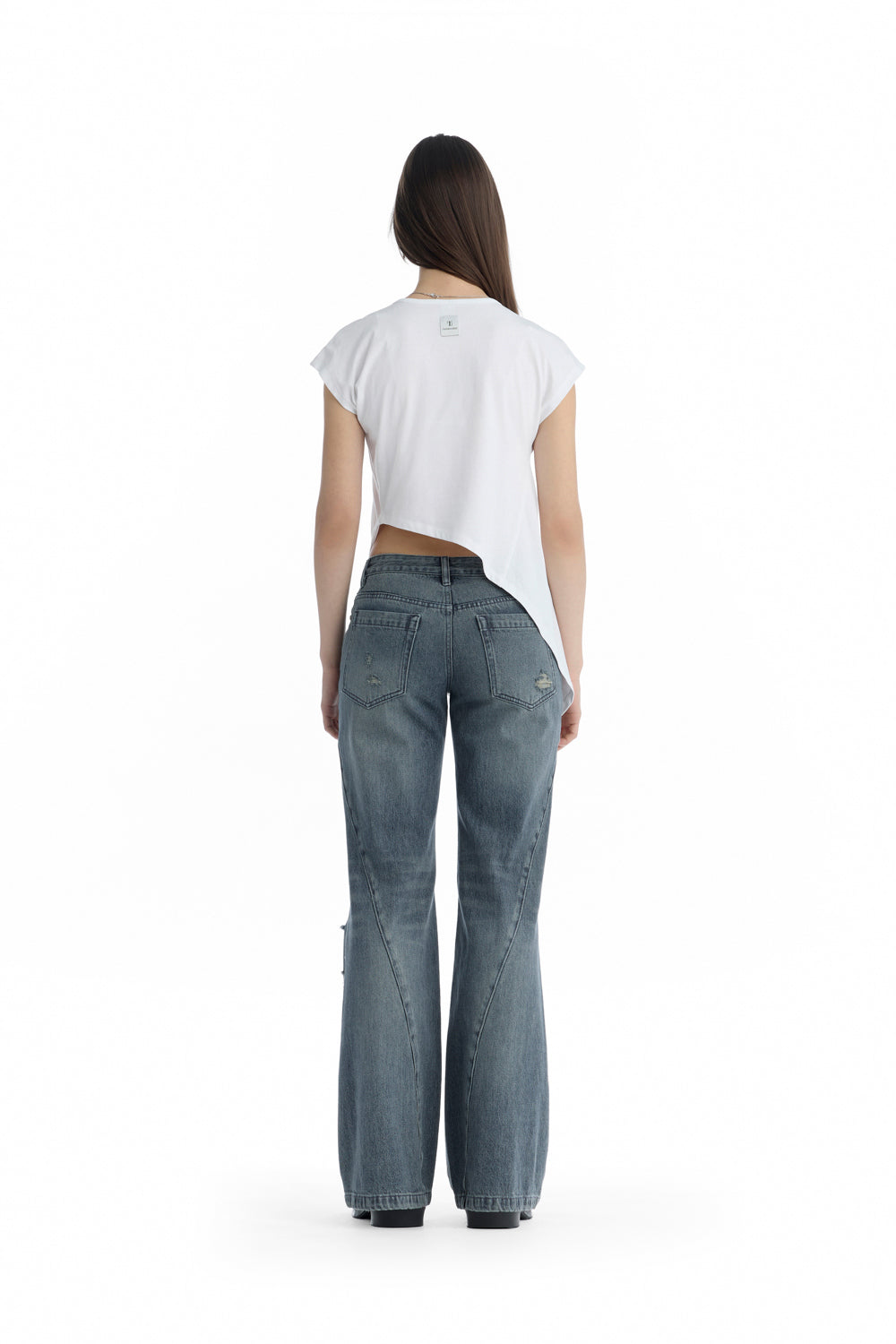 Treemingbird Jersey Draped Dolman T-Shirt White