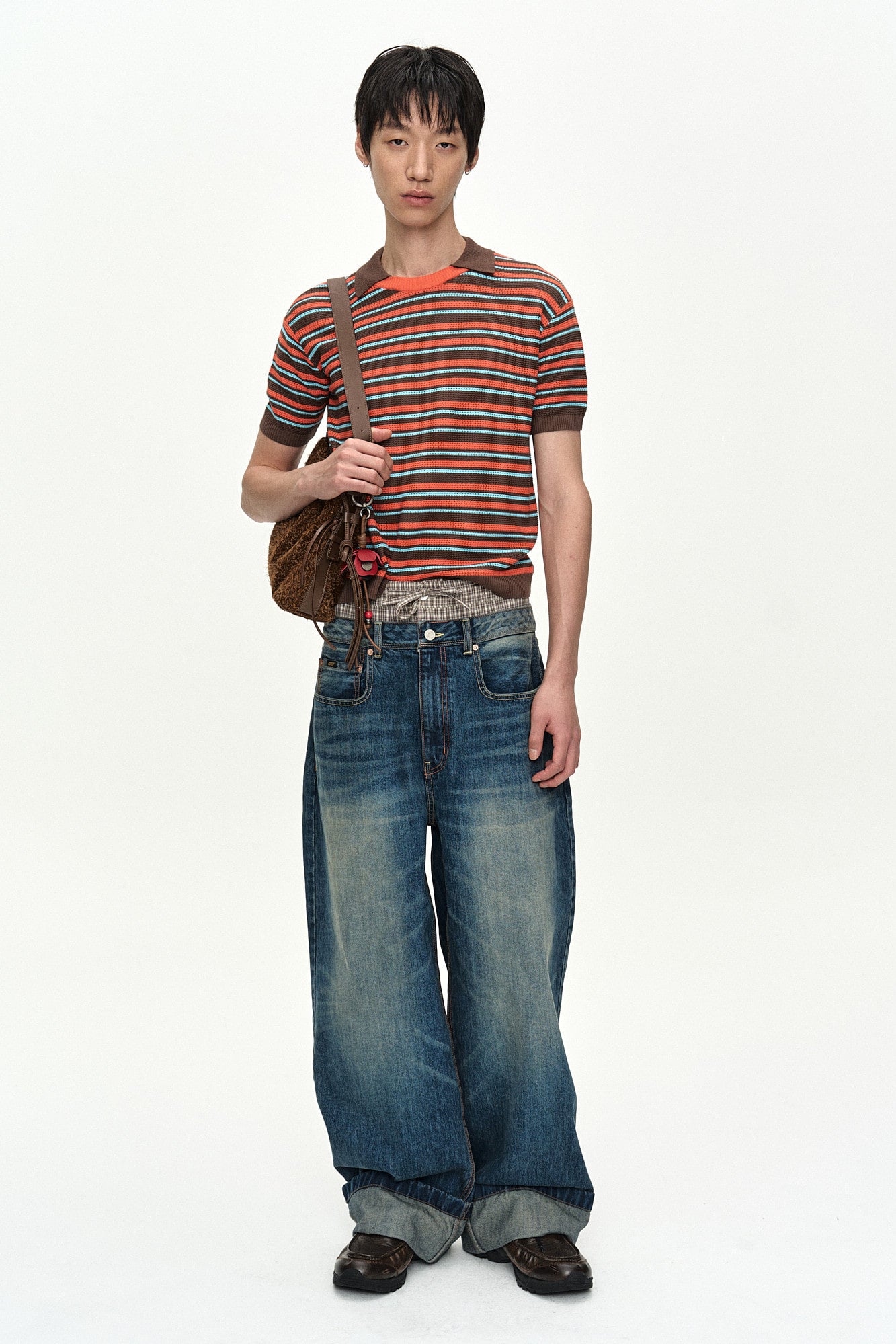 Andersson Bell Stripe Layered Polo Sweater