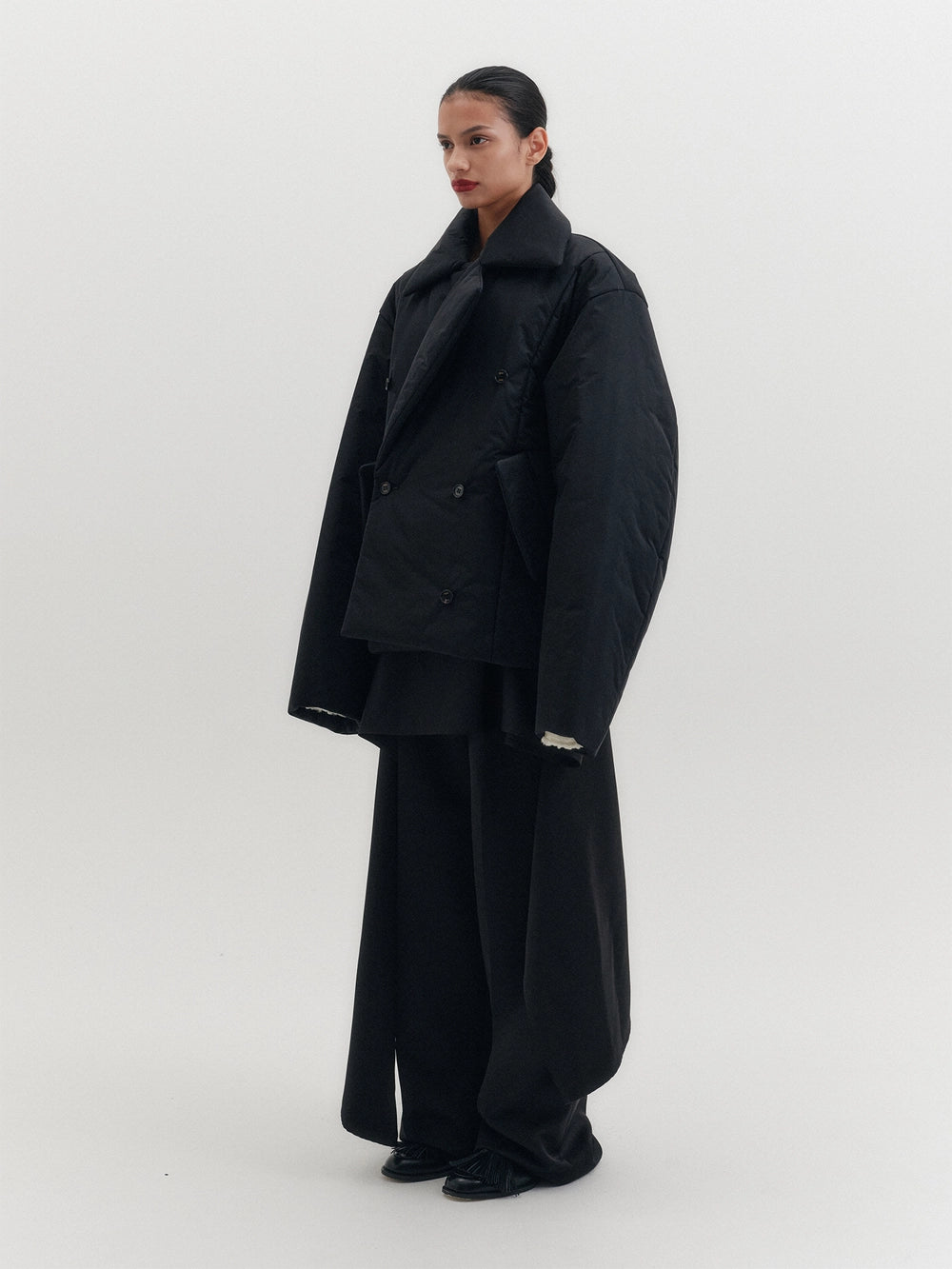 EENK Oversized Padded Short Coat - Black