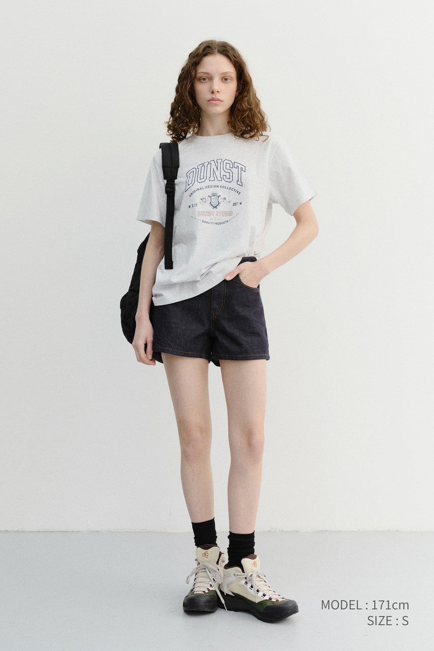 Dunst Unisex Cupid Arch Logo T-Shirt Light Melange Grey