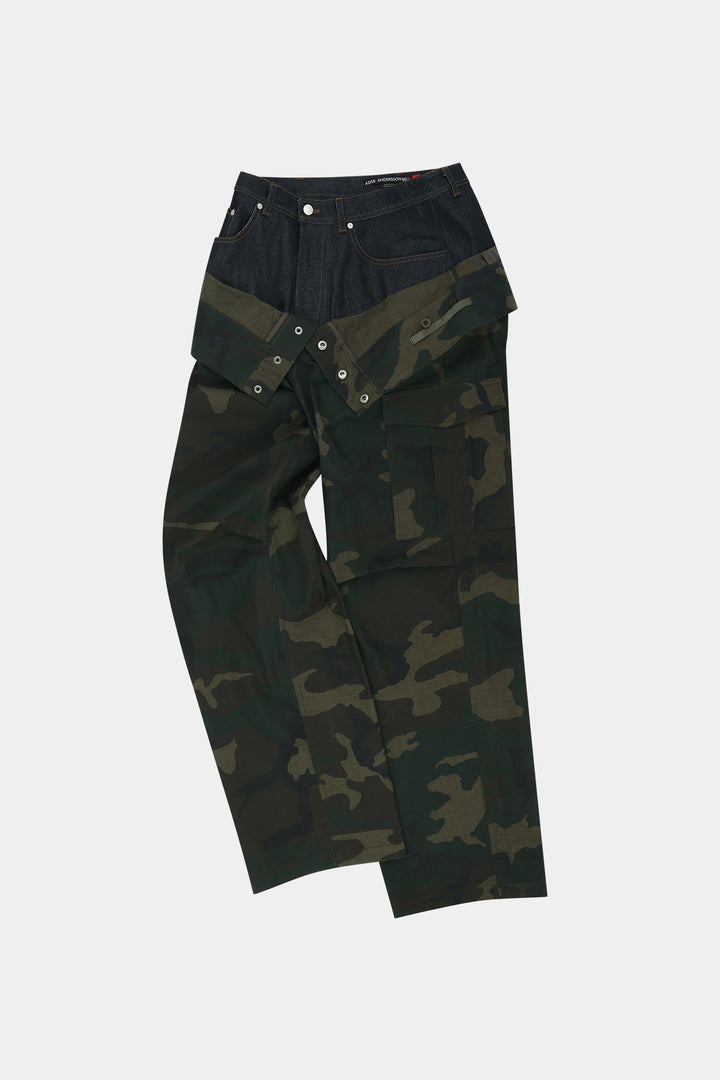 Andersson Bell Unisex Camouflage Double Waist Work Wide-Leg Jeans