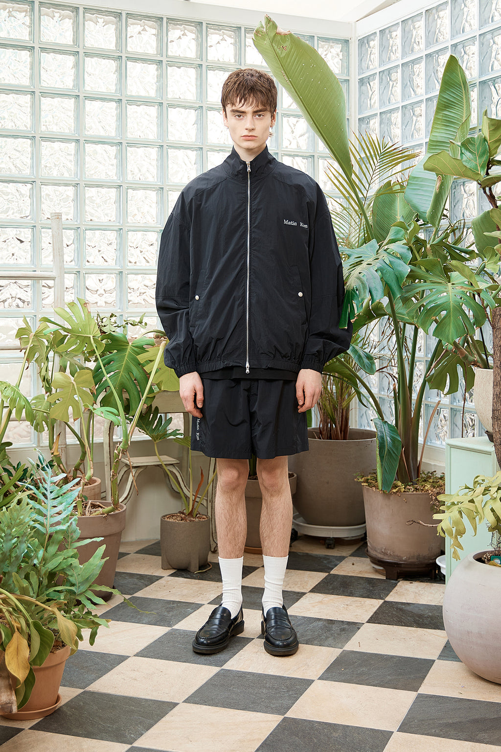 [matinkim] OVERSIZE NYLON LIGHT JUMPER FOR MEN IN BLACK
