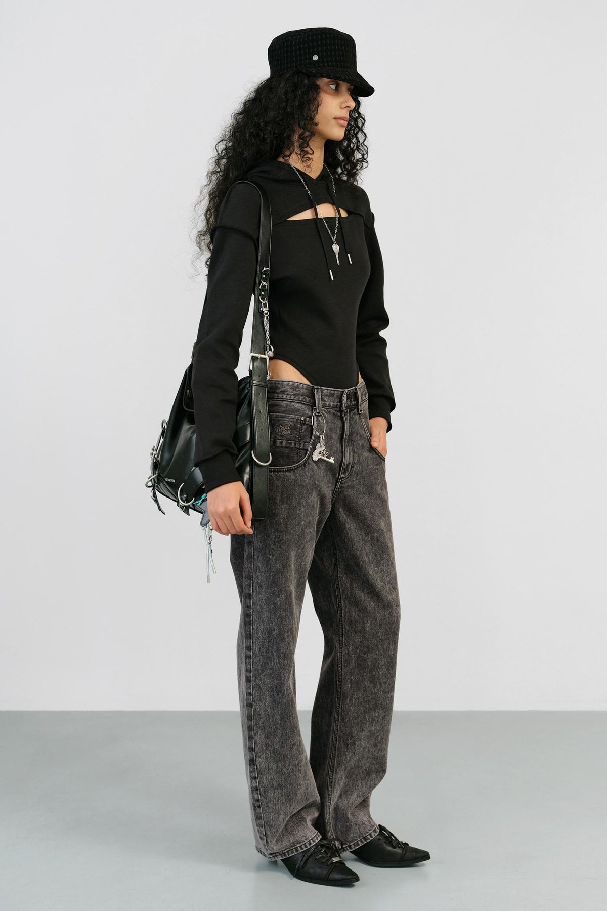 Instantfunk Big Pocket Loose Fit Denim - Grey