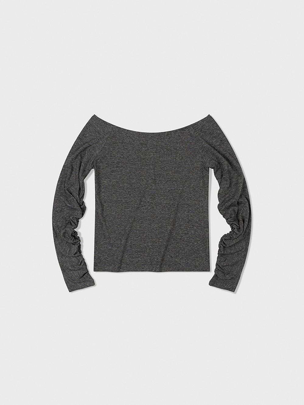 Low Classic Ruched Off-Shoulder T-Shirt Melange Grey