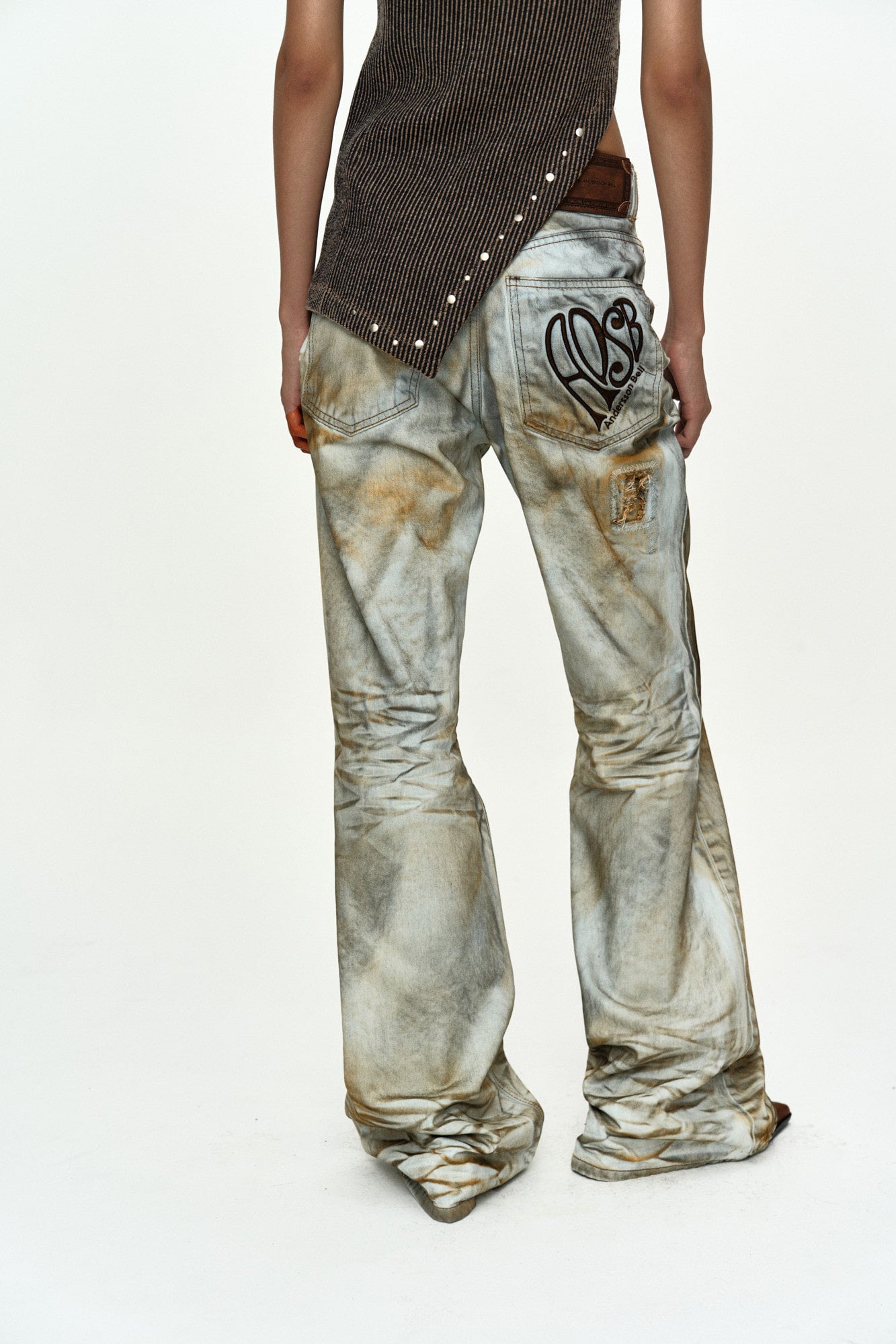 Andersson Bell Spray Bootscut Jeans Blue)