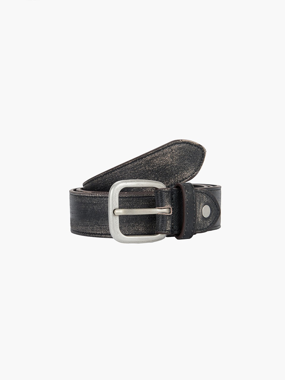 Margesherwood Ring Two Tone Leather Belt coffee