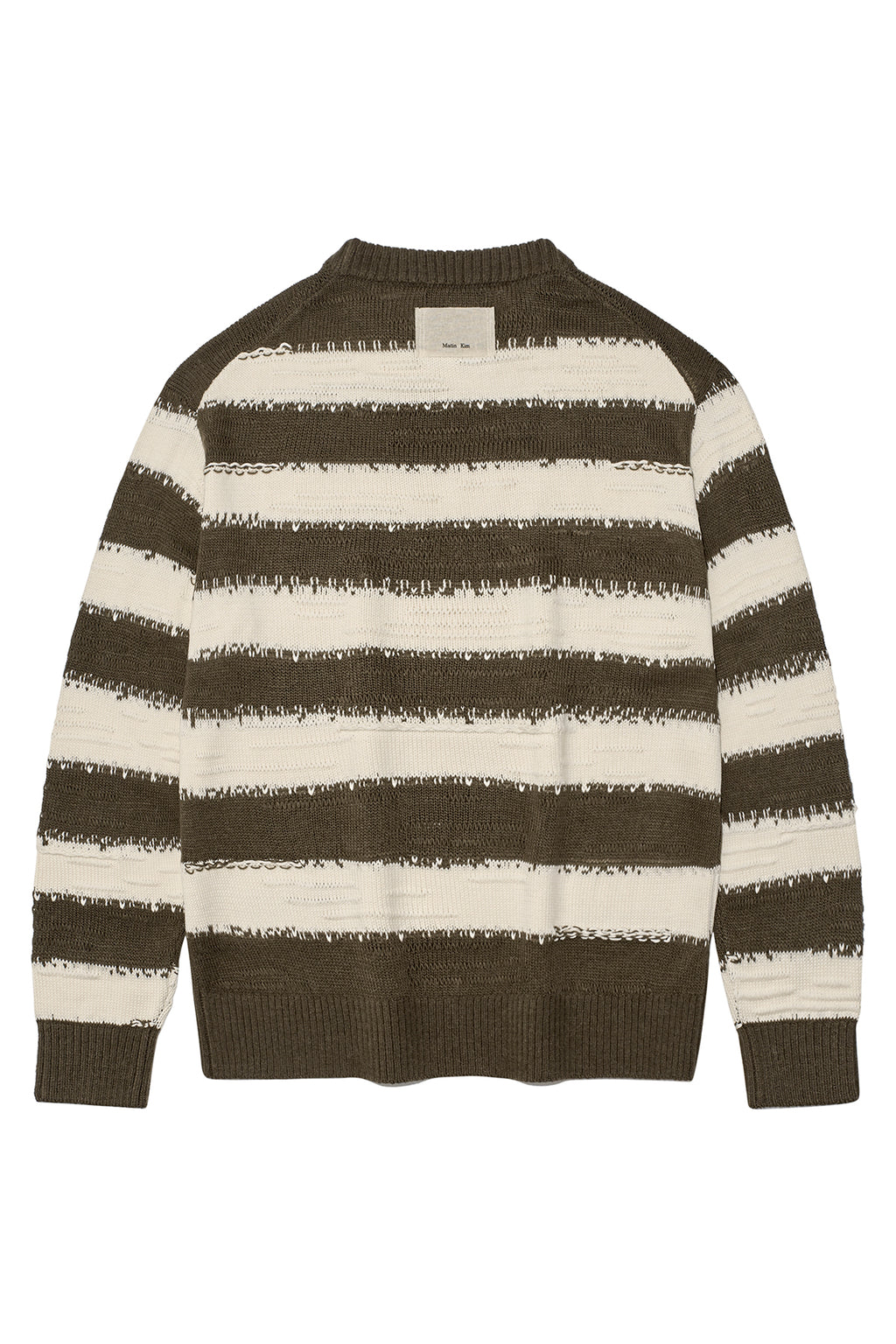Matinkim Stripe Vintage Loose Pullover For Men IN Khaki Brown