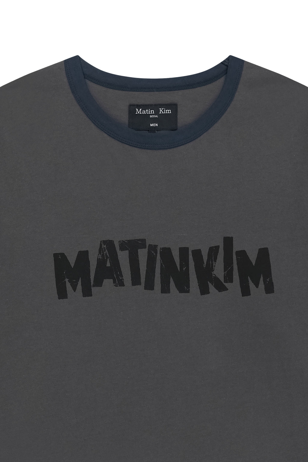 Matinkim Matin Logo Ringer Top For Men IN Charcoal