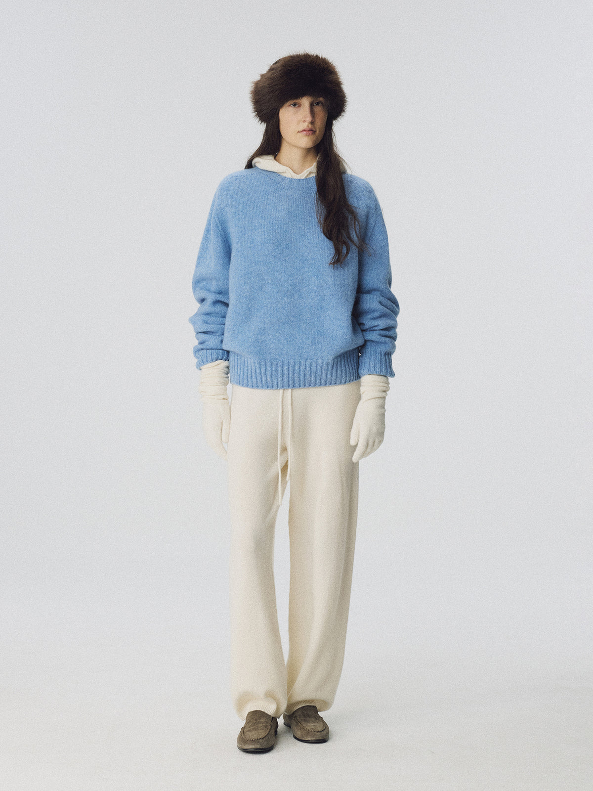 Nothing Written Kiri brushed wool pullover (Fog blue)