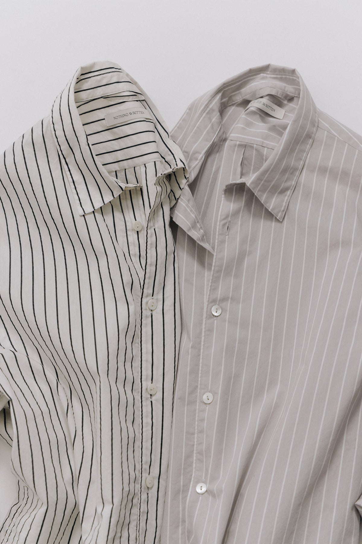 Nothing Written Poplin stripe shirt (Black stripe, W)