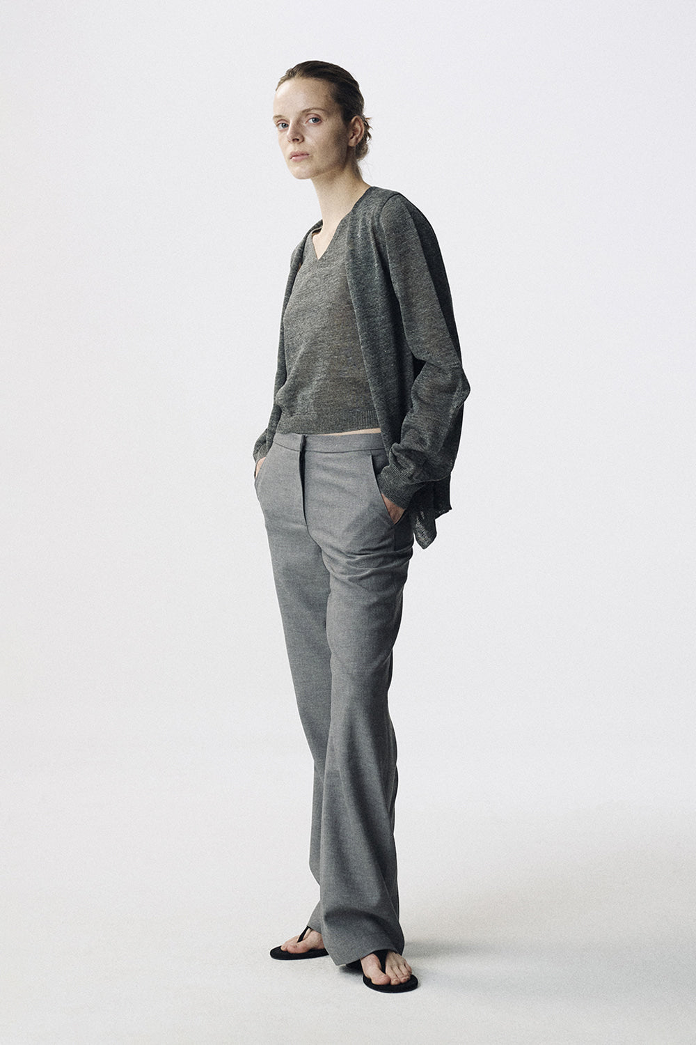 Nothing Written Cosi one button cardigan (set) (Slate gray)