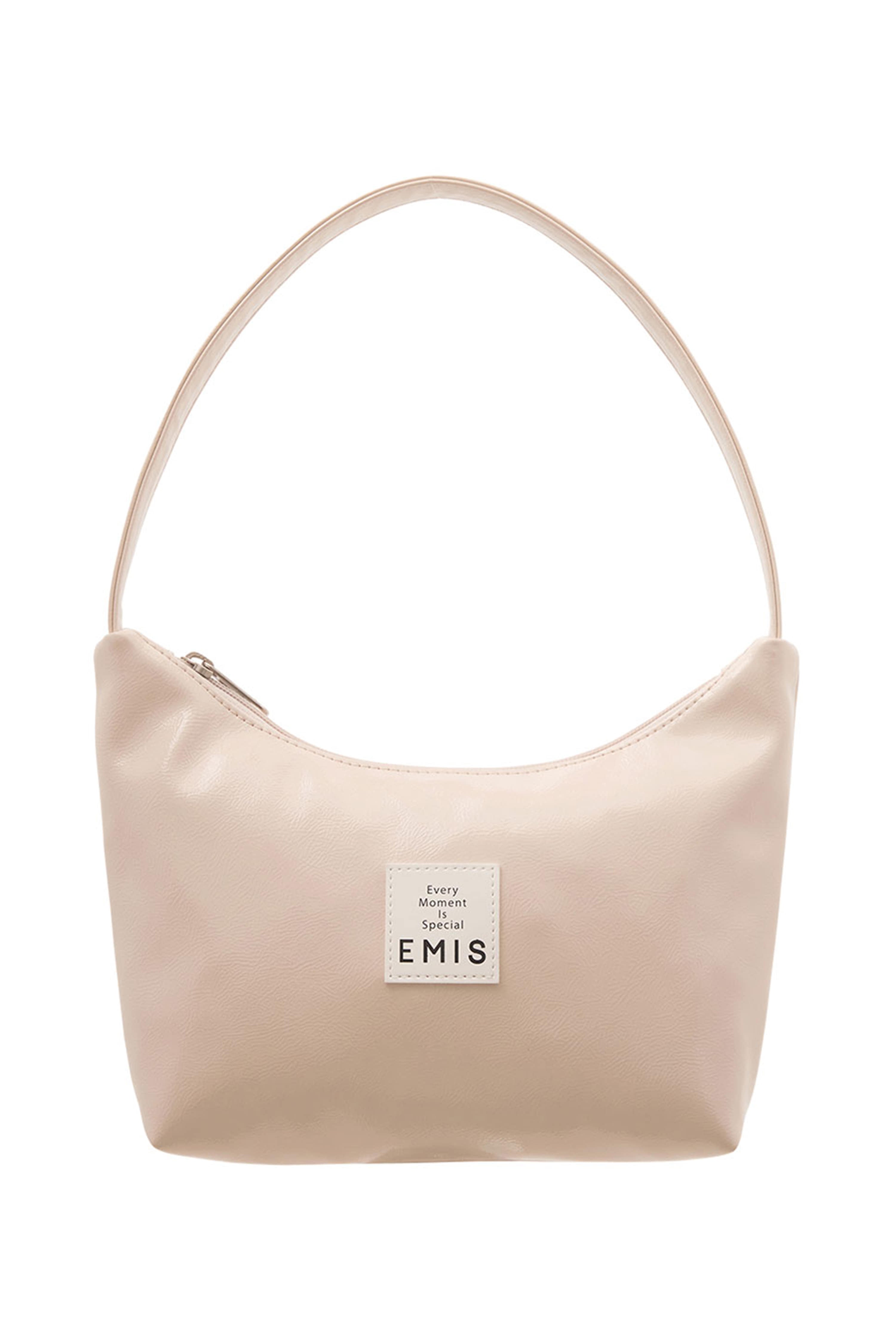 NEW ENAMEL HOBO BAG-CREAM