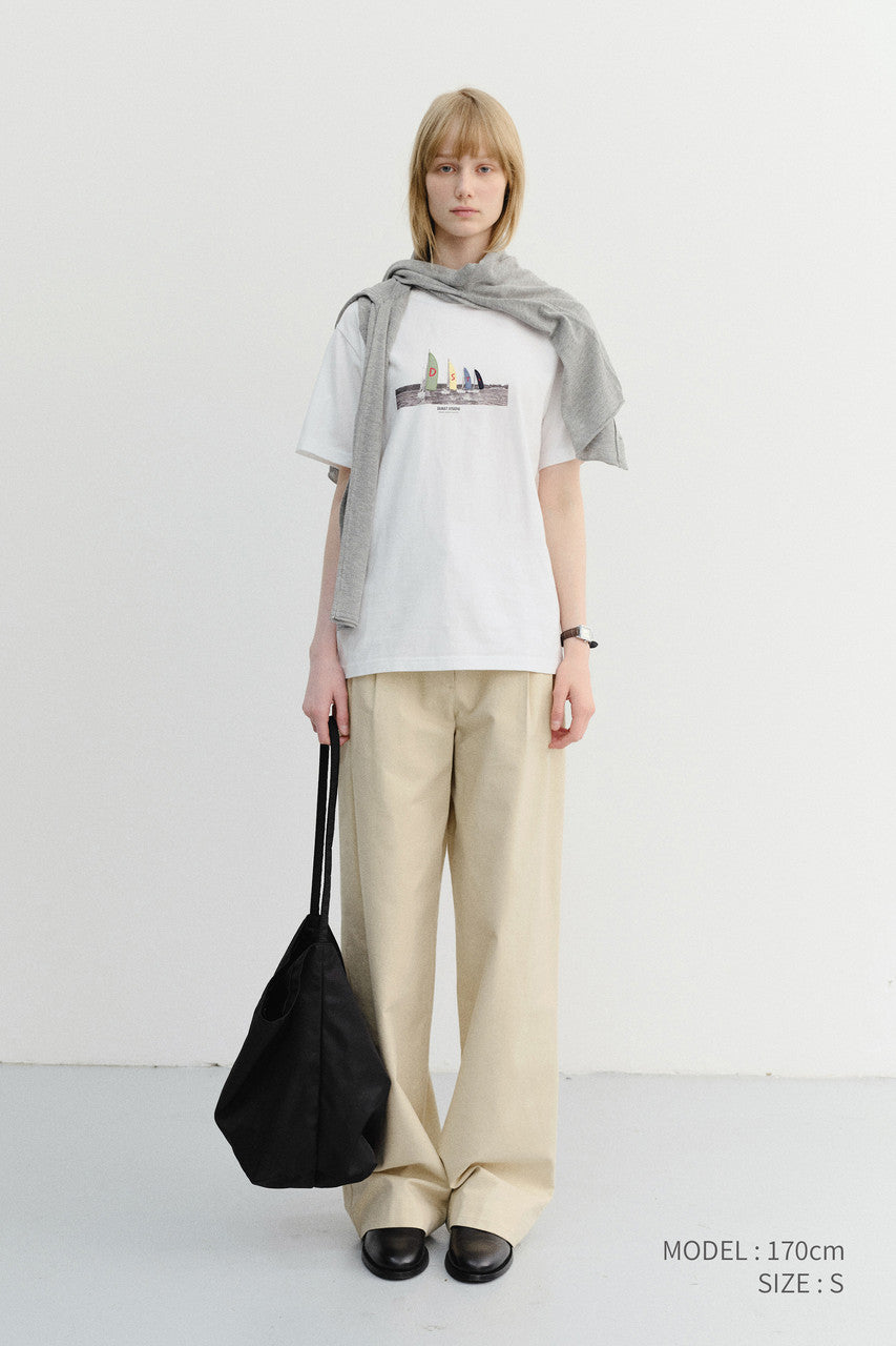 Dunst Summer Double Pleated Chino Slacks Beige