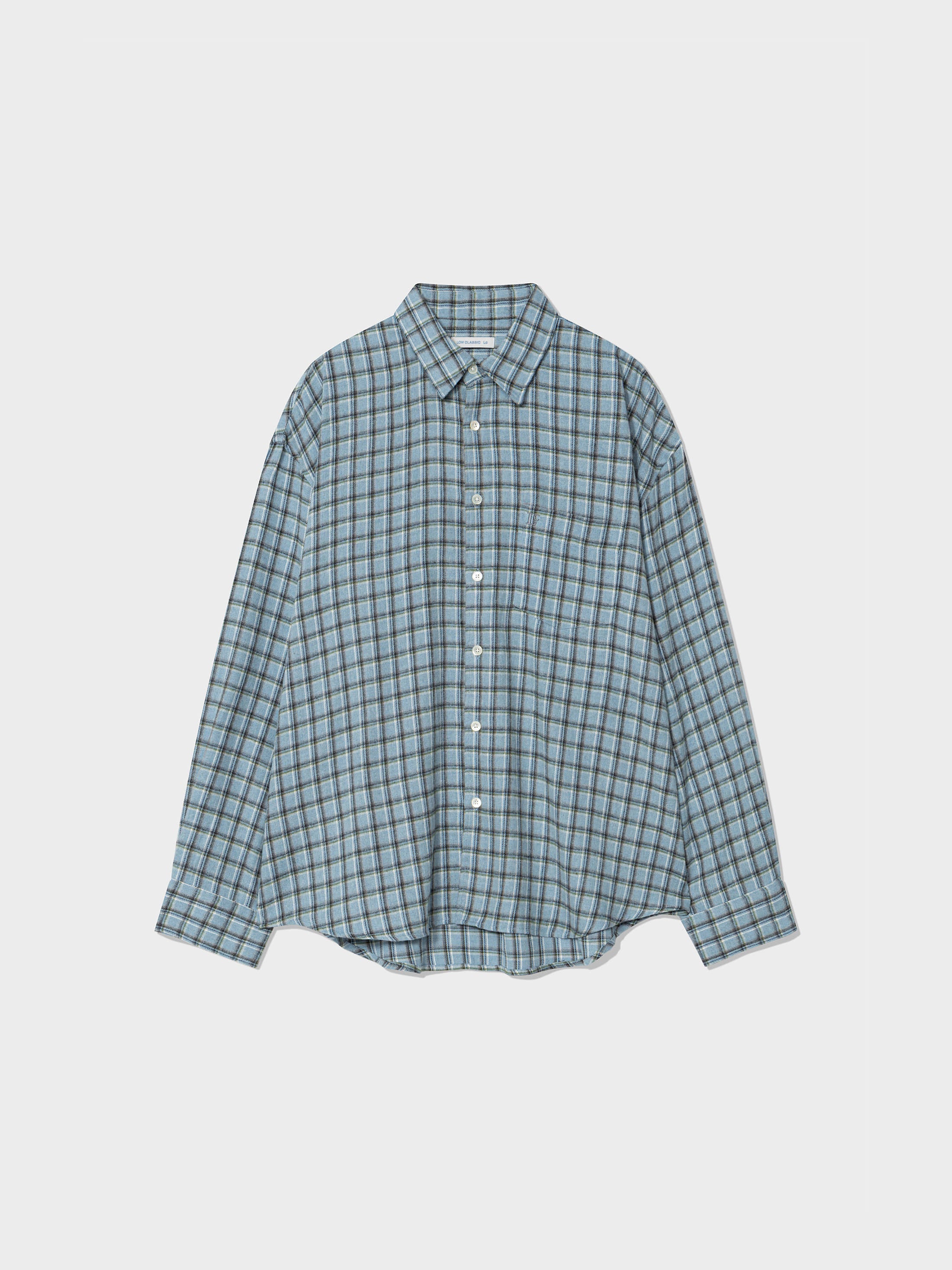 Low Classic Oversized Flannel Shirt - Blue Check