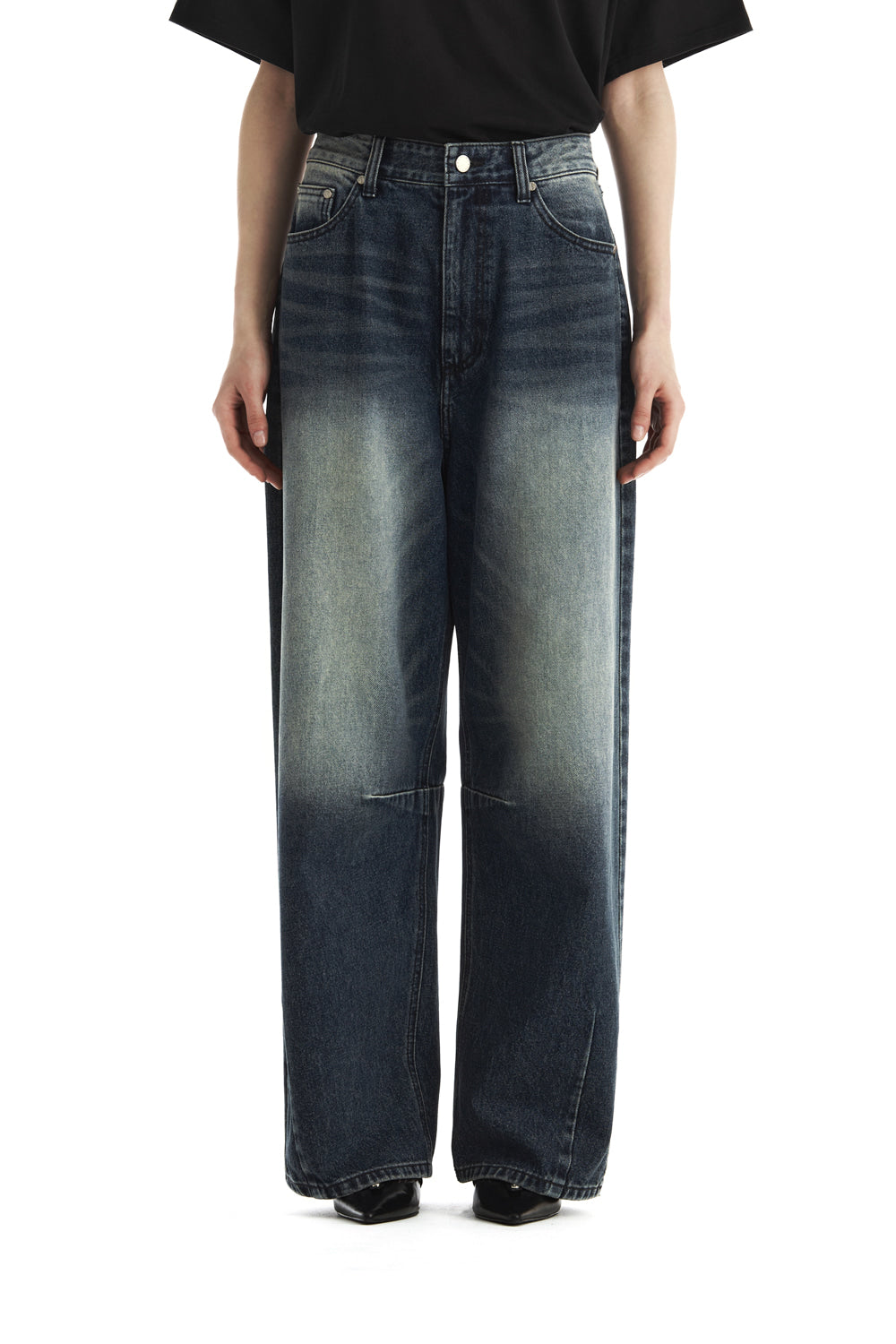 Treemingbird Dart Tapered Denim Pants Blue