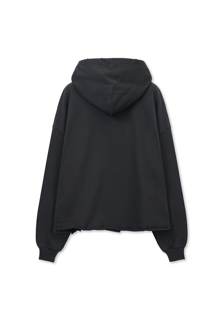Matinkim Raw Edge Hem Sweat Hoody IN Charcoal