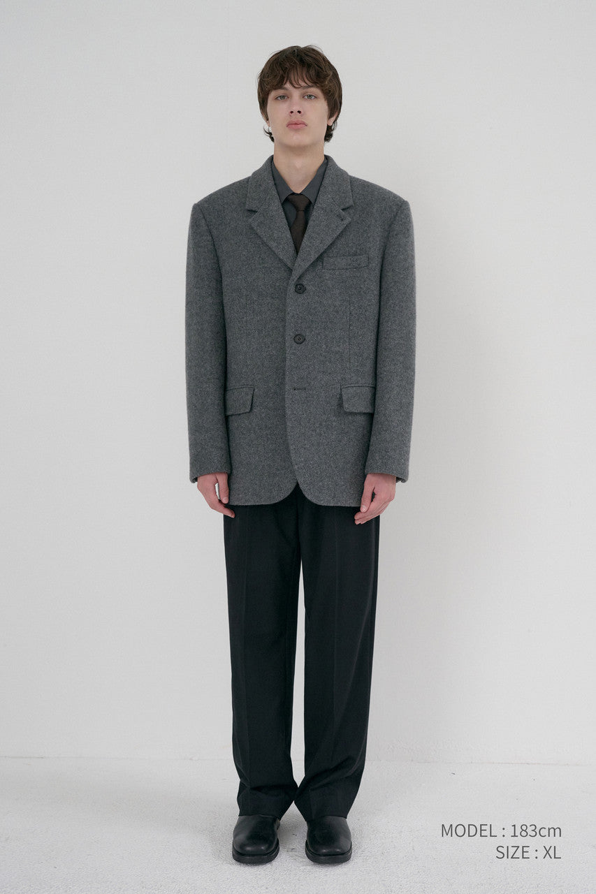 Dunst Unisex 3 Button Wool Blazer Grey