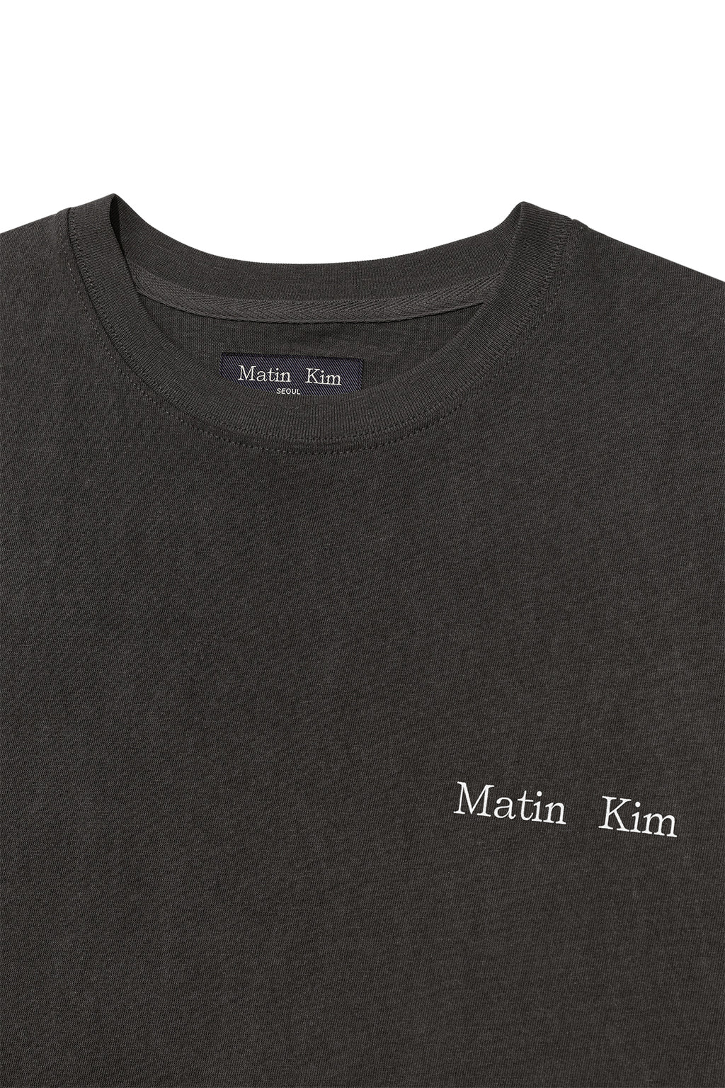 Matinkim Vintage Washed Logo Top For Men IN Charcoal