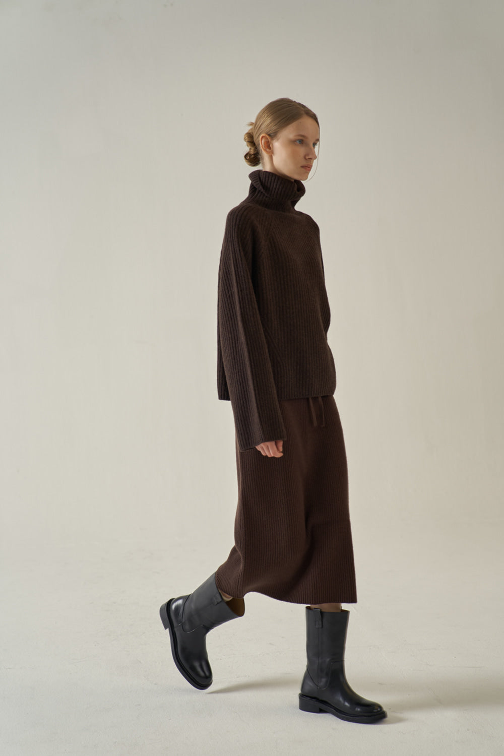 Facade Pattern Cashmere Turtleneck Knitwear dark brown