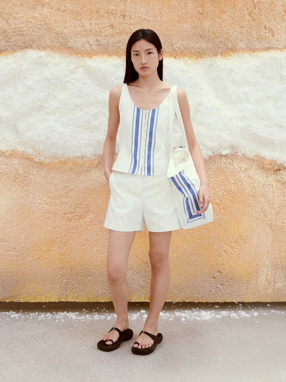 Low Classic Stripe Sleeveless Top Blue Stripe