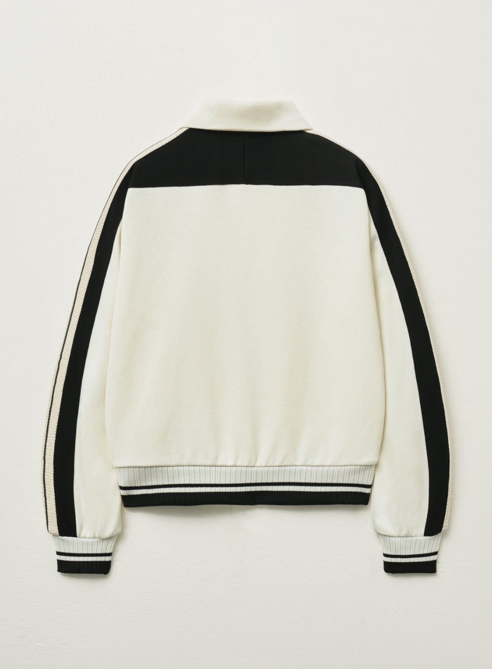 [satur] (W) Lawton Collar Track Zip-Up Jacket - Art Black