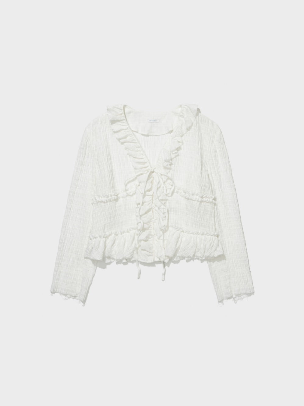 Low Classic Raw Edged Ribbon Blouse Off White