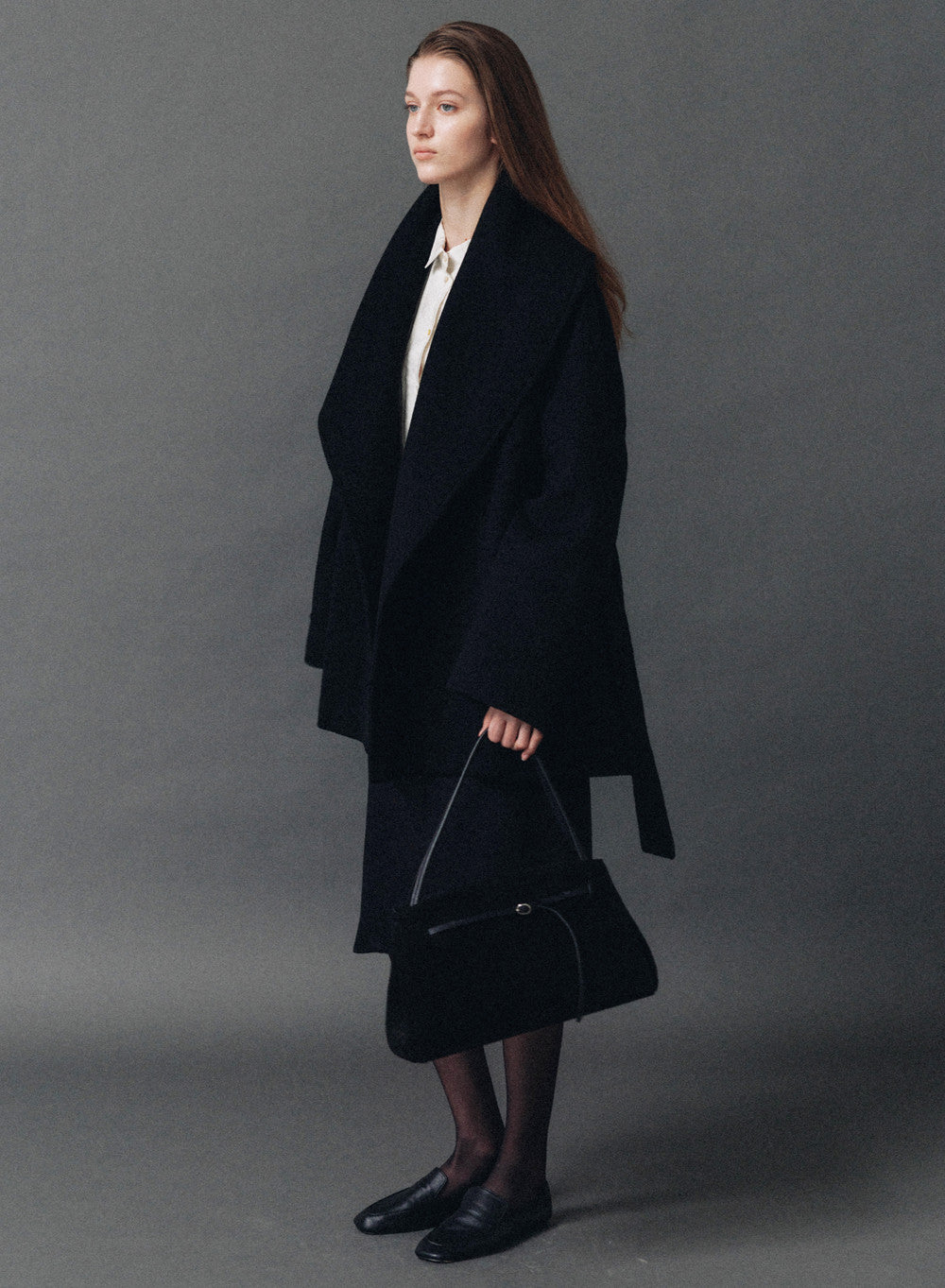 Kindersalmon Saga Cashmere Half-Coat Black